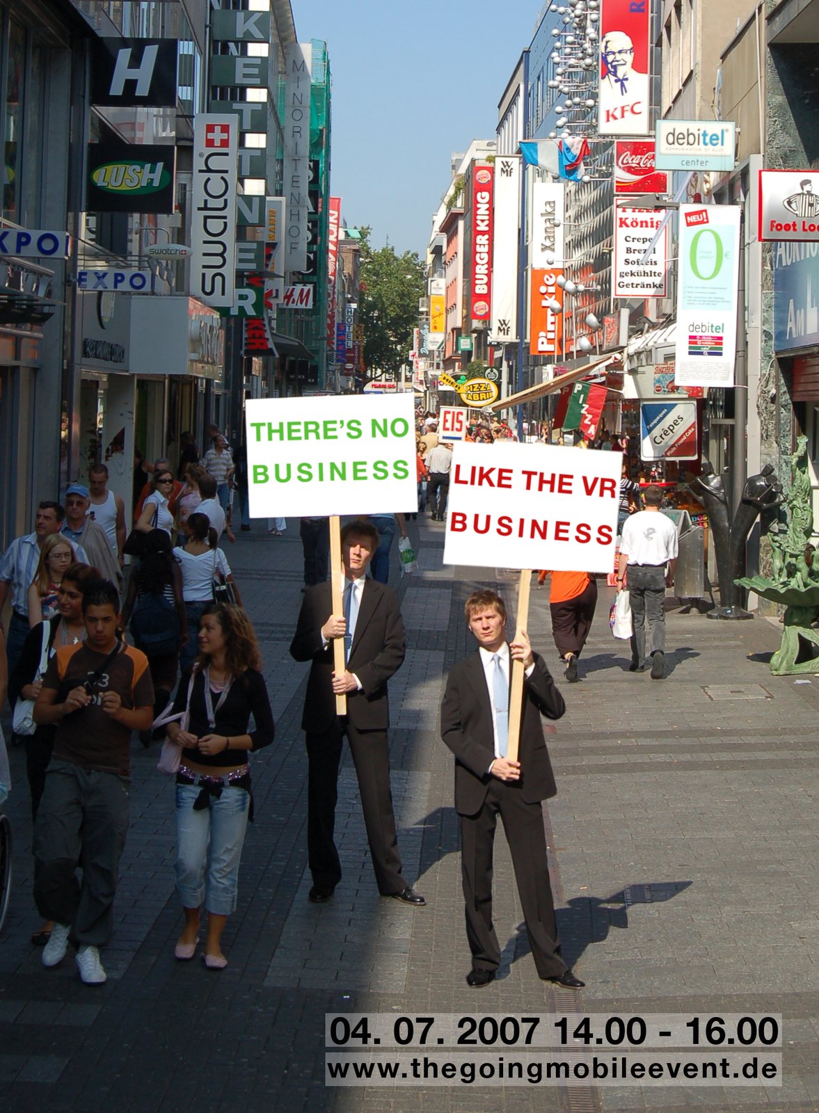 The going mobile event flyer — 'there's no business like the vr business', 4 July 2007