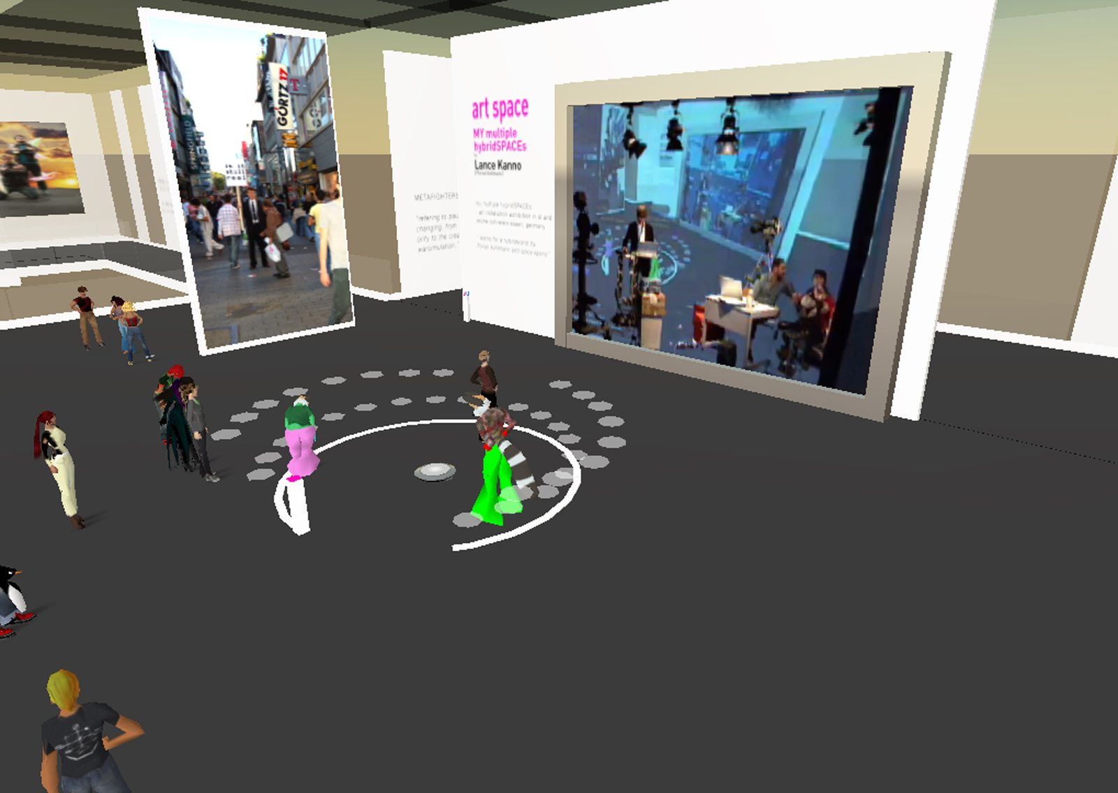 Avatars in front of the going mobile stream in Second Life