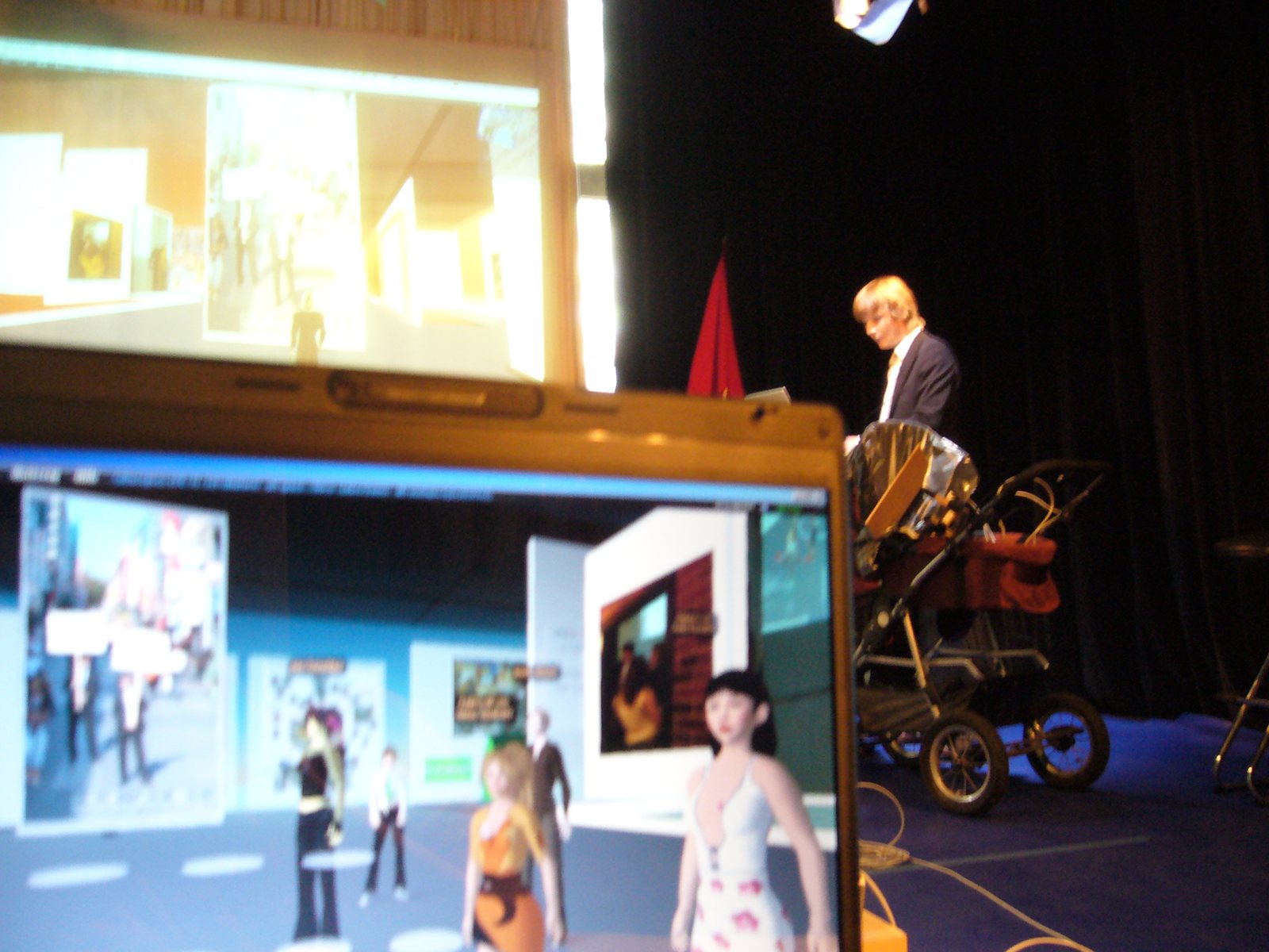 The studio during the going mobile event, camera crew and projection